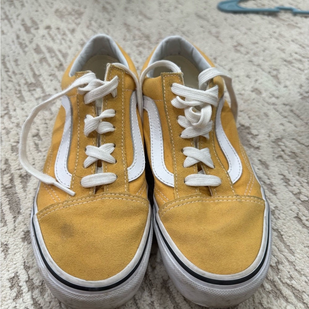Vans Mustard and White Canvas Sneakers